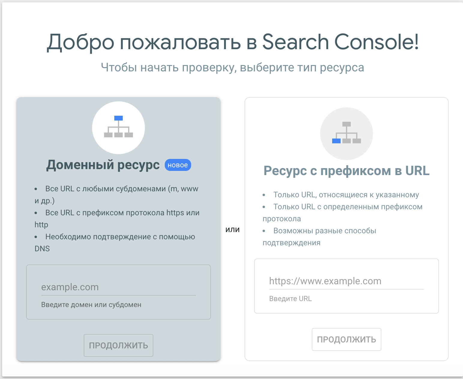 Добавить HTTPS сайт в Search Console Добавить ресурс в Search Console