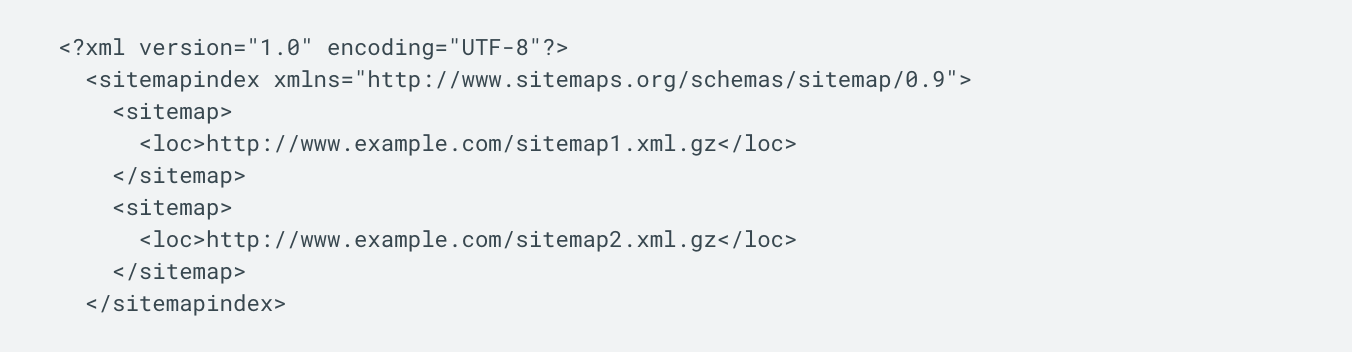 Файл индекса Sitemap Файл Sitemap index