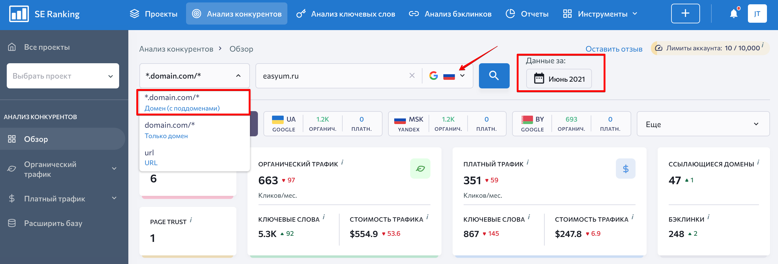 анализ сайта конкурента анализ домена