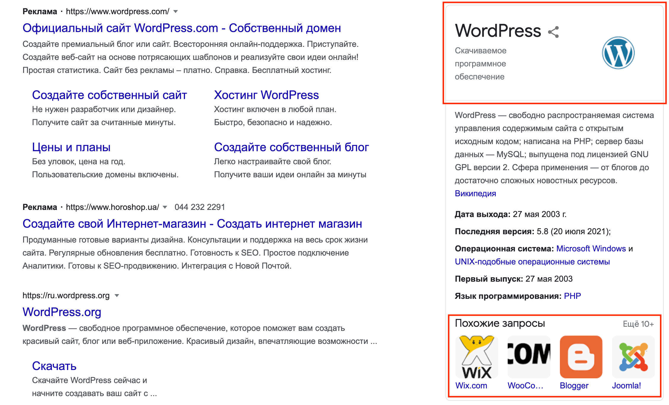 Как выглядит Панель знаний в поисковике Google Панель знаний в поисковике Google