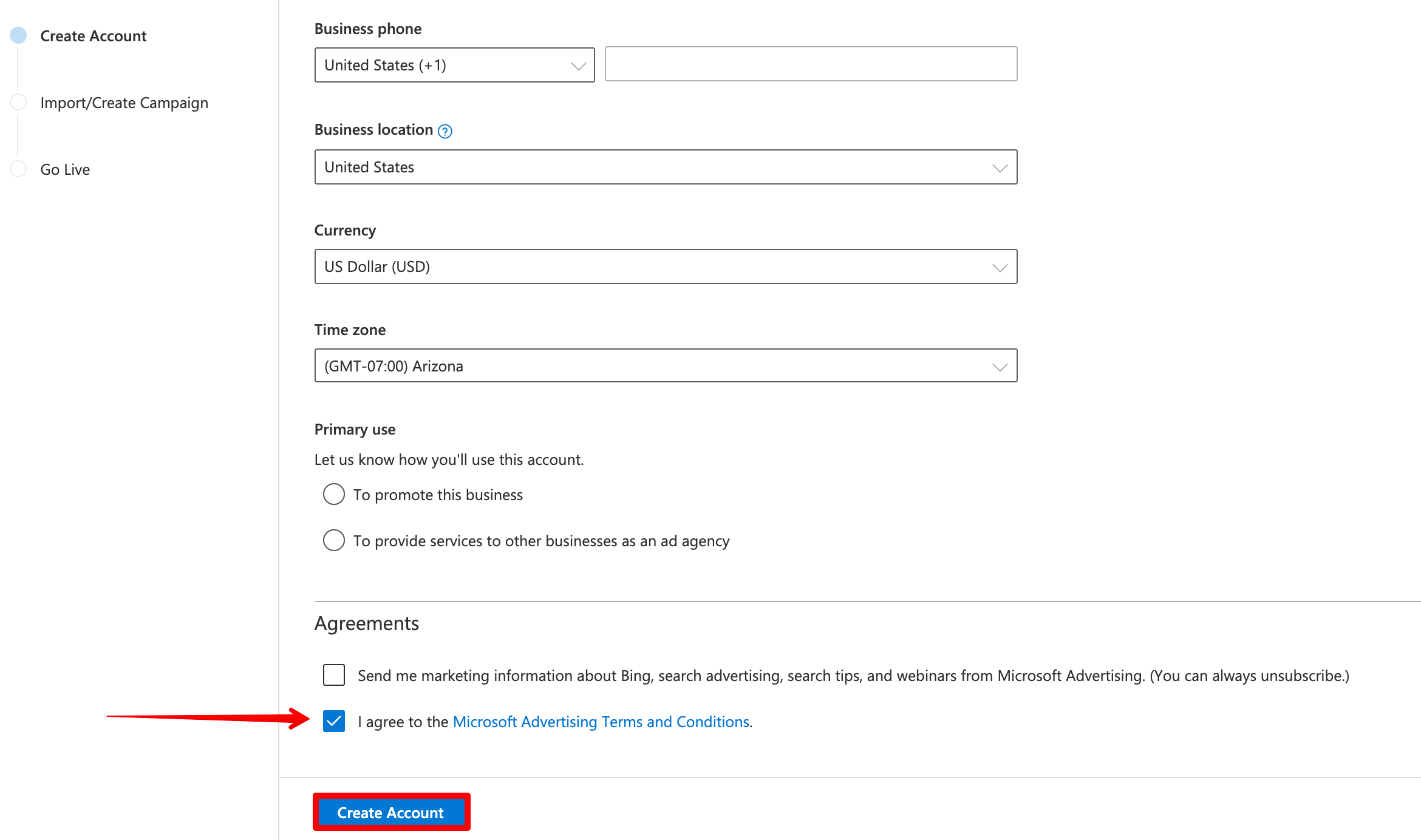 Регистрация в Microsoft Advertising Создание аккаунта в Microsoft Advertising